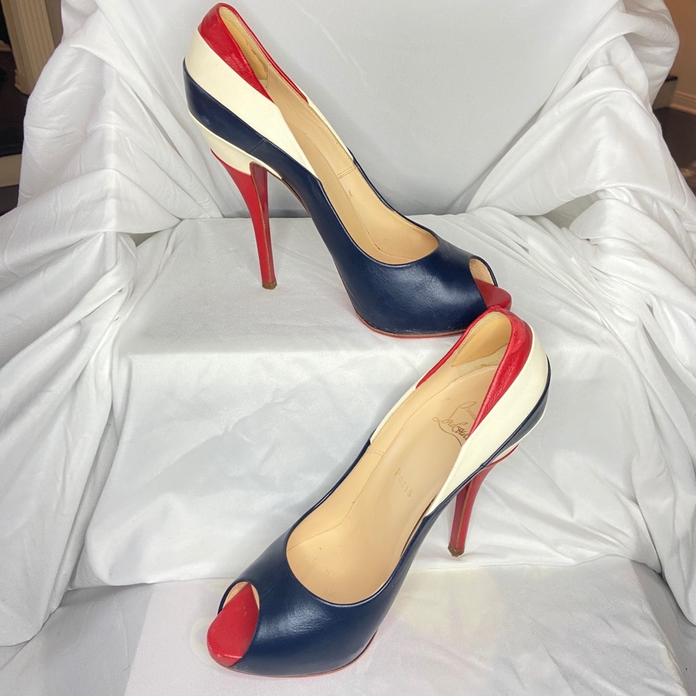 Christian Louboutin Red, White, & Blue Pum…